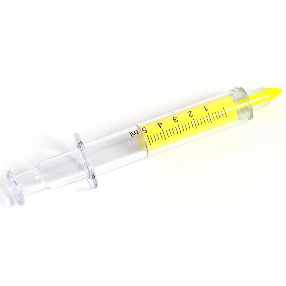 6 Pcs Novelty Syringe Highlighter Pen Marker Student School Stationery Gift
