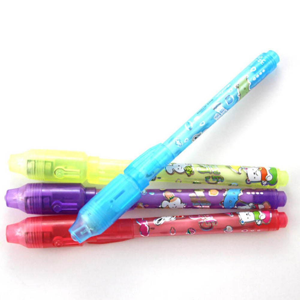 Creative Secret Message Invisible Ink Pen with UV Black Light Kid Student Gift