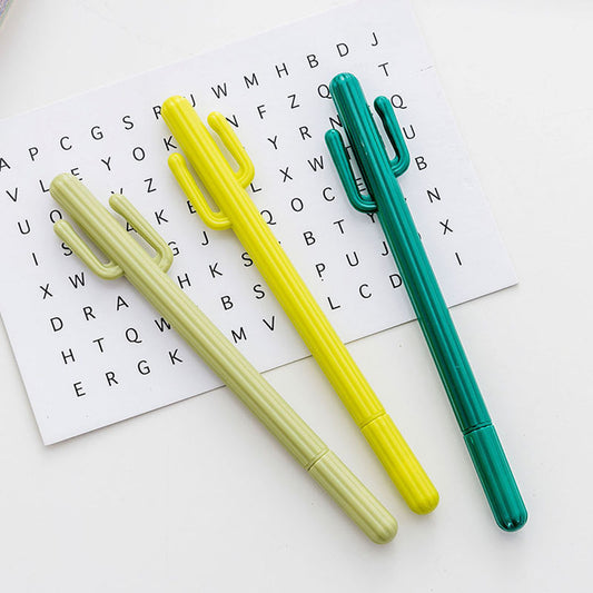 0.5mm Creative Cute Cactus Shape Gel Ink Pen Office School Student Stationery