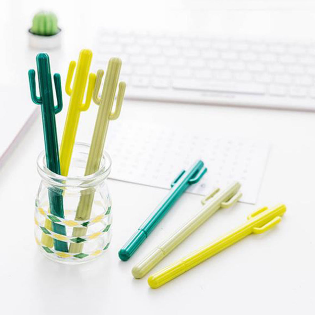 0.5mm Creative Cute Cactus Shape Gel Ink Pen Office School Student Stationery