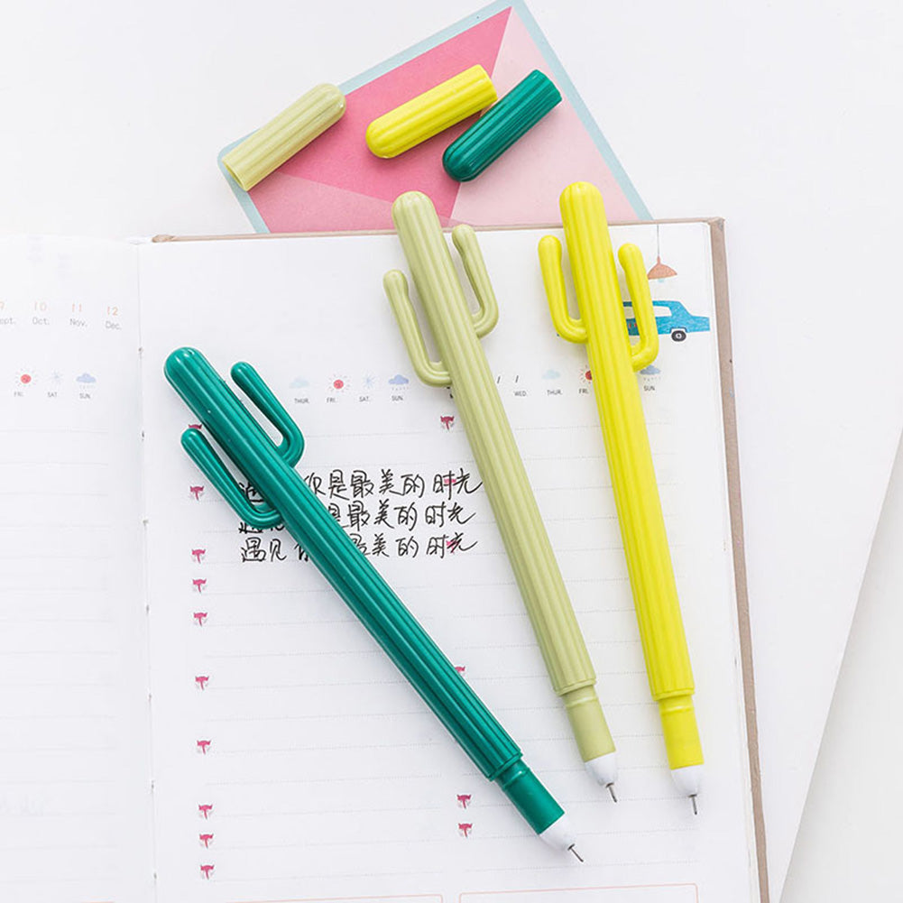 0.5mm Creative Cute Cactus Shape Gel Ink Pen Office School Student Stationery