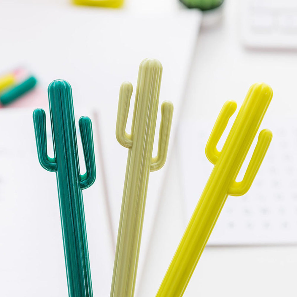 0.5mm Creative Cute Cactus Shape Gel Ink Pen Office School Student Stationery