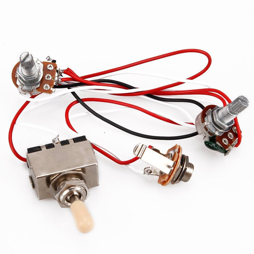 Guitar Wiring Harness 1V1T 500k 3Way Toggle Switch Electric Guitar 2 Humbucker