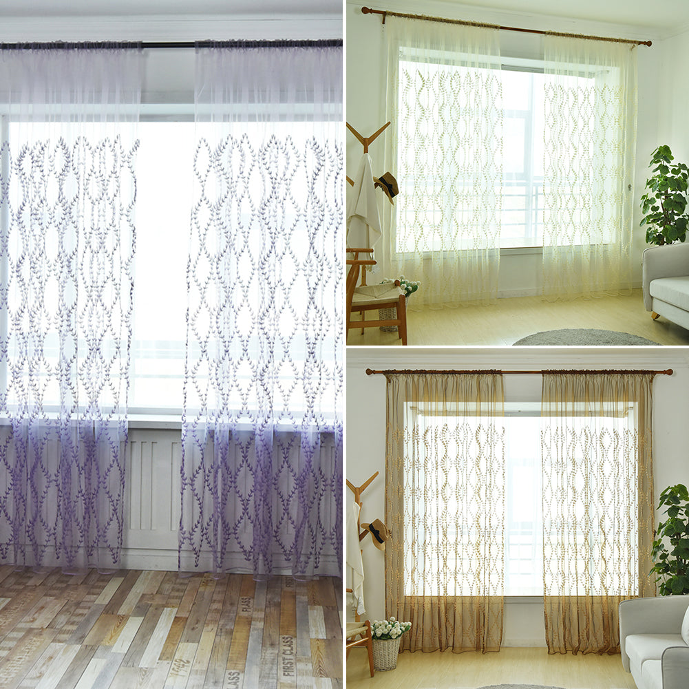Fashion Cane Leaves Rattan Window Curtain Sheer Divider Panel Home Bedroom Decor