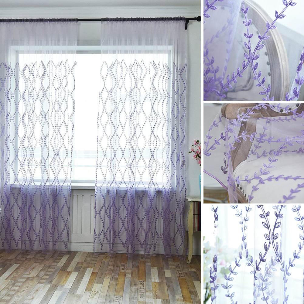 Fashion Cane Leaves Rattan Window Curtain Sheer Divider Panel Home Bedroom Decor