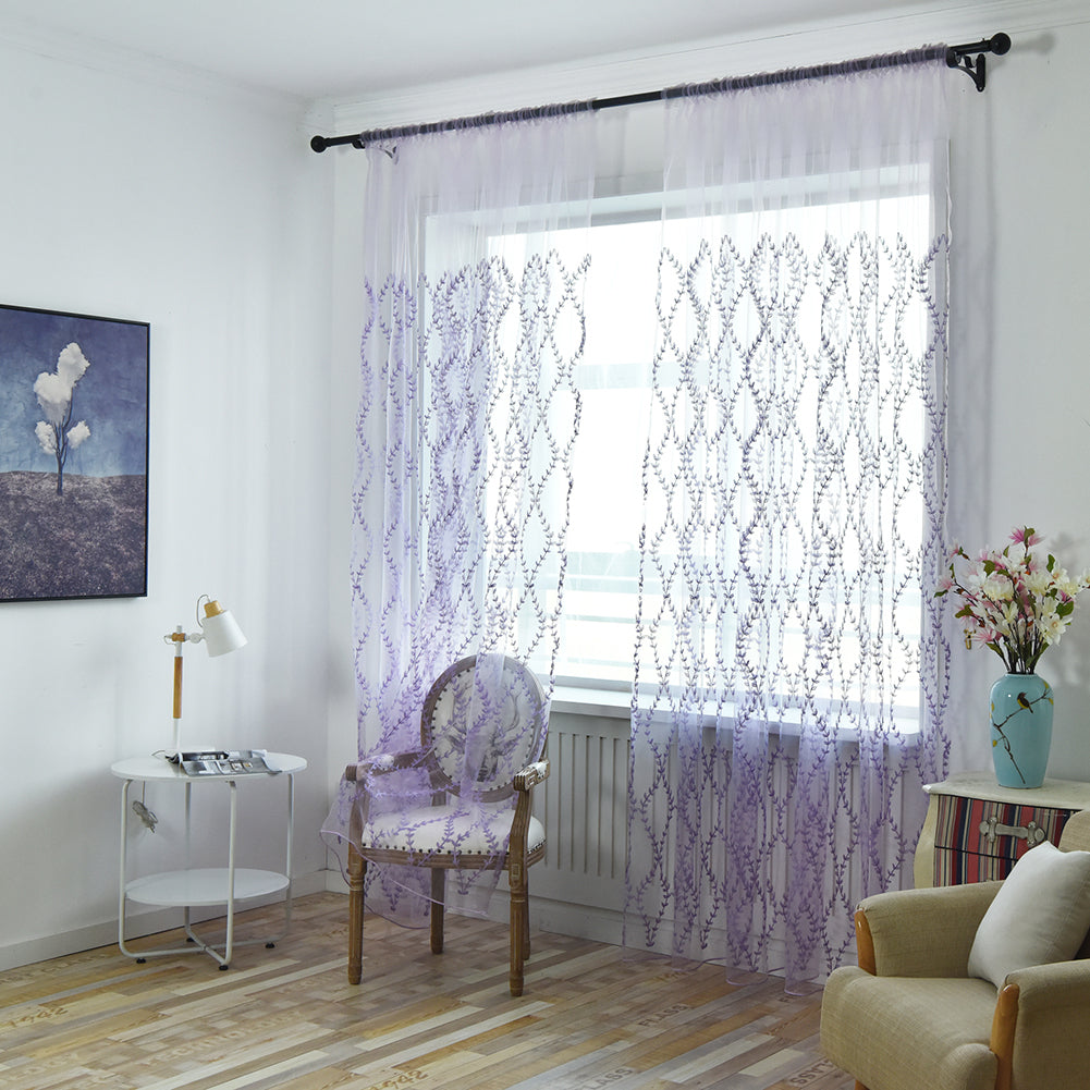 Fashion Cane Leaves Rattan Window Curtain Sheer Divider Panel Home Bedroom Decor