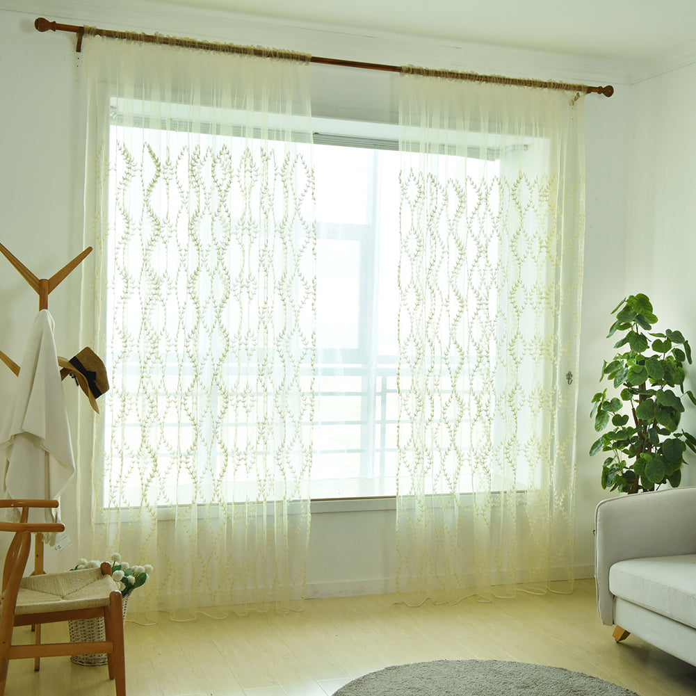 Fashion Cane Leaves Rattan Window Curtain Sheer Divider Panel Home Bedroom Decor