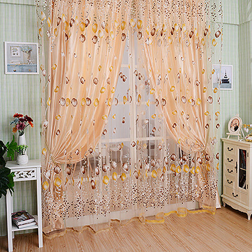 Romantic Floral Tulle Voile Room Divider Door Window Curtain Drape Panel Sheer