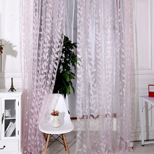 Leaf Print Window Door Room Panel Shade Curtain Drape Blind Valance Home Decor