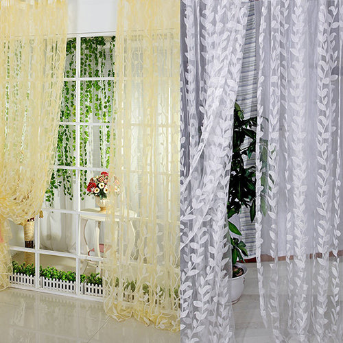 Leaf Print Window Door Room Panel Shade Curtain Drape Blind Valance Home Decor