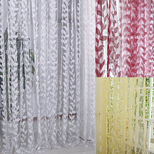 Leaf Print Window Door Room Panel Shade Curtain Drape Blind Valance Home Decor