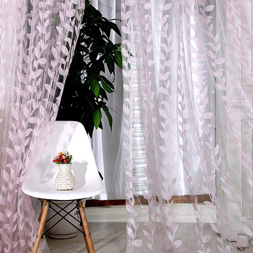 Leaf Print Window Door Room Panel Shade Curtain Drape Blind Valance Home Decor