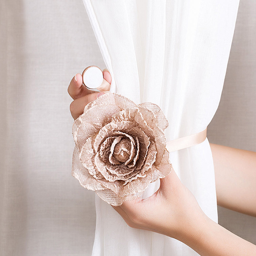 Flower Shape Window Curtain Tieback Magnetic Buckle Drape Holdback Home Decor