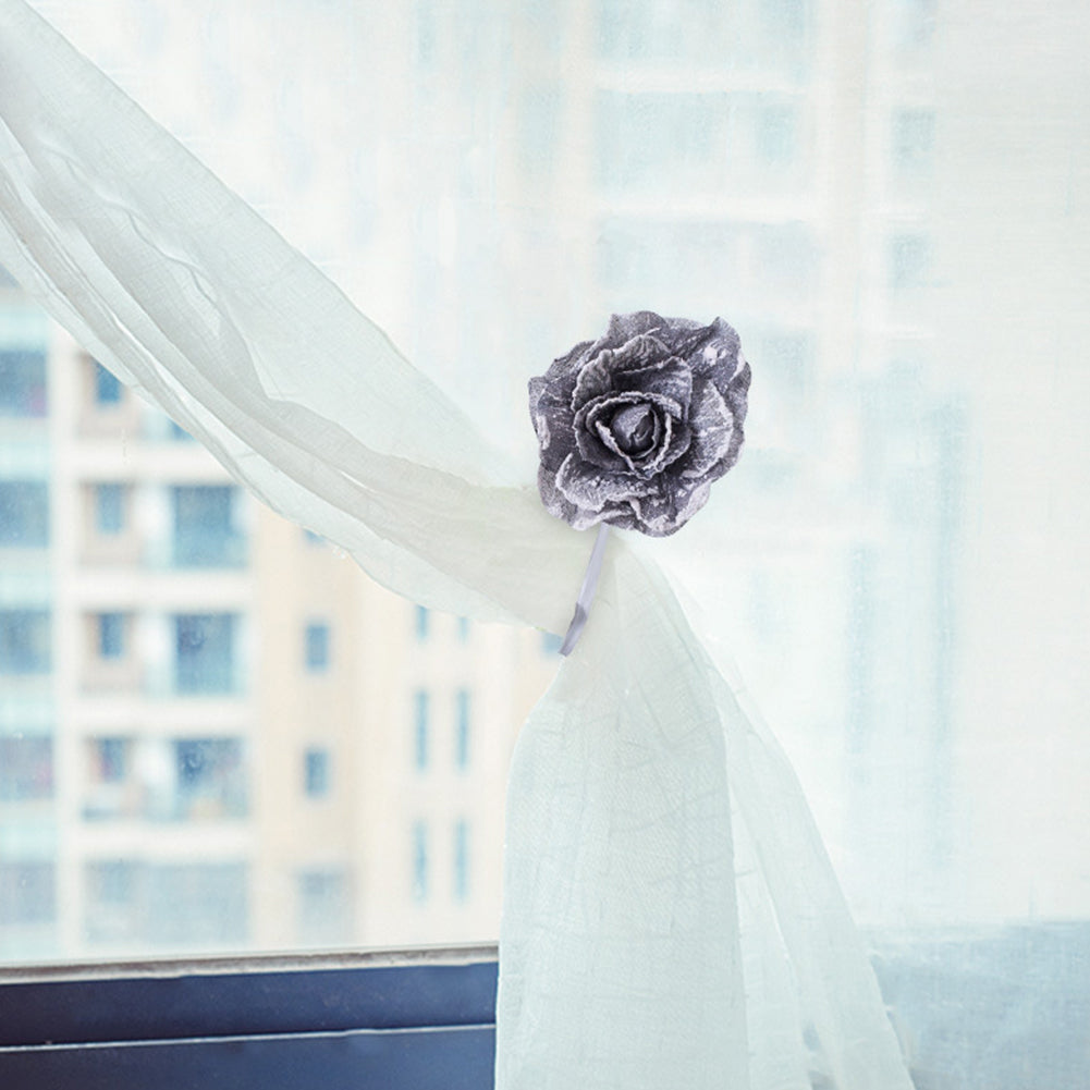 Flower Shape Window Curtain Tieback Magnetic Buckle Drape Holdback Home Decor