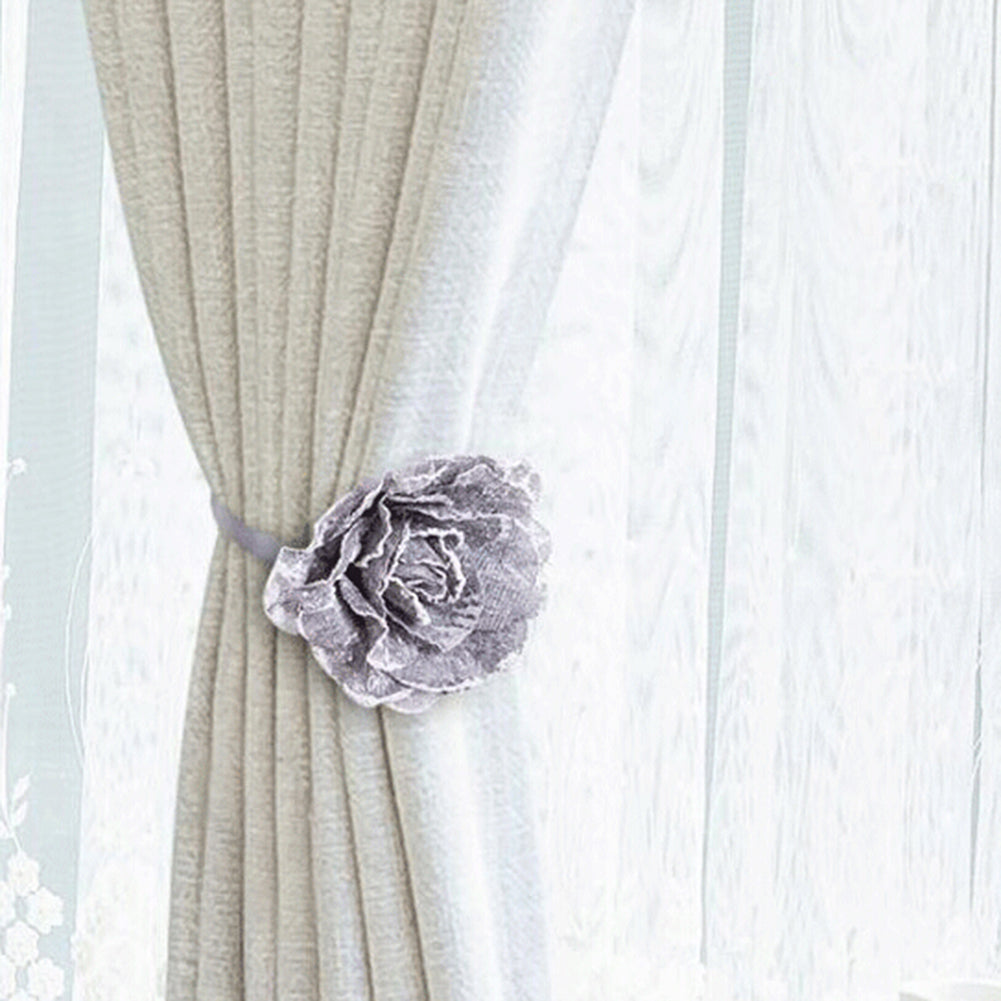 Flower Shape Window Curtain Tieback Magnetic Buckle Drape Holdback Home Decor