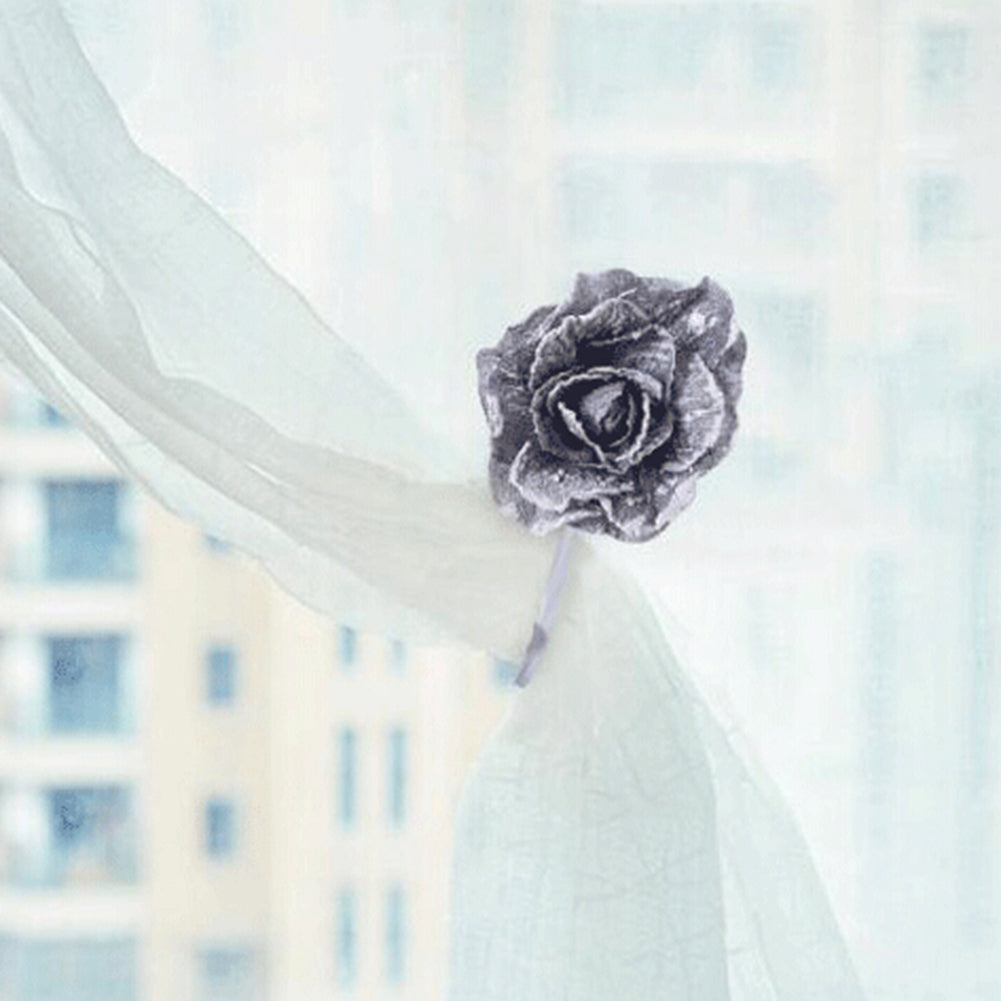 Flower Shape Window Curtain Tieback Magnetic Buckle Drape Holdback Home Decor