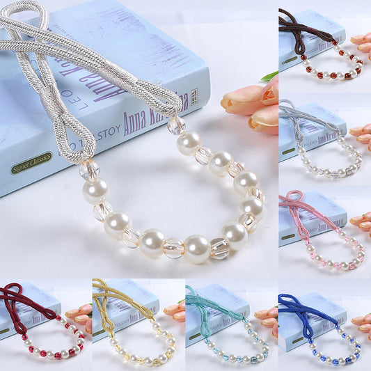 Modern Beaded Curtain Rope Tiebacks Holdback Tie Belt for Room Window Decor