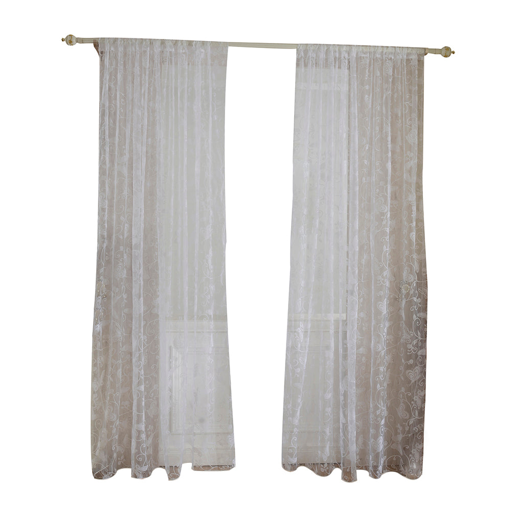 Fashion Butterfly Flower Tulle Voile Window Curtain Home Decor Drape Panel