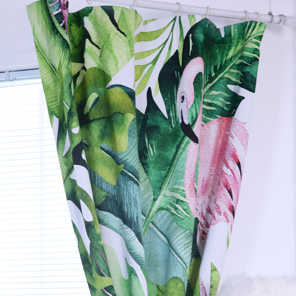 Tropical Leaves Flamingo High Shading Curtain Window Drape Valance Home Decor
