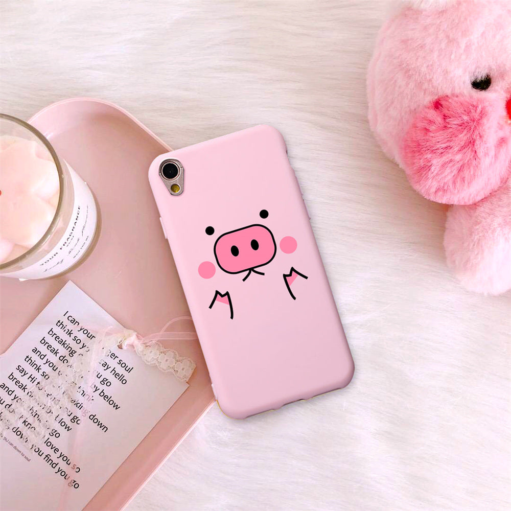 Vivo V5 V5s V5 Lite Y65 Y66 Y67 Y69 Cover Pink Pig Soft Matte Phone case