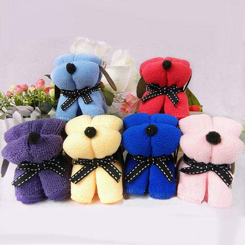 Cute Dog Cake Shape Towel Soft Breathable Cotton Washcloth Wedding Gifts Present