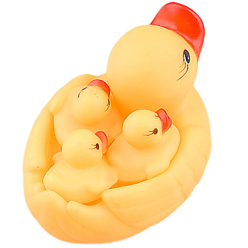 4Pcs/Set Cute Baby Bath Bathing Rubber Race Duck Toys Squeaky Yellow Ducks