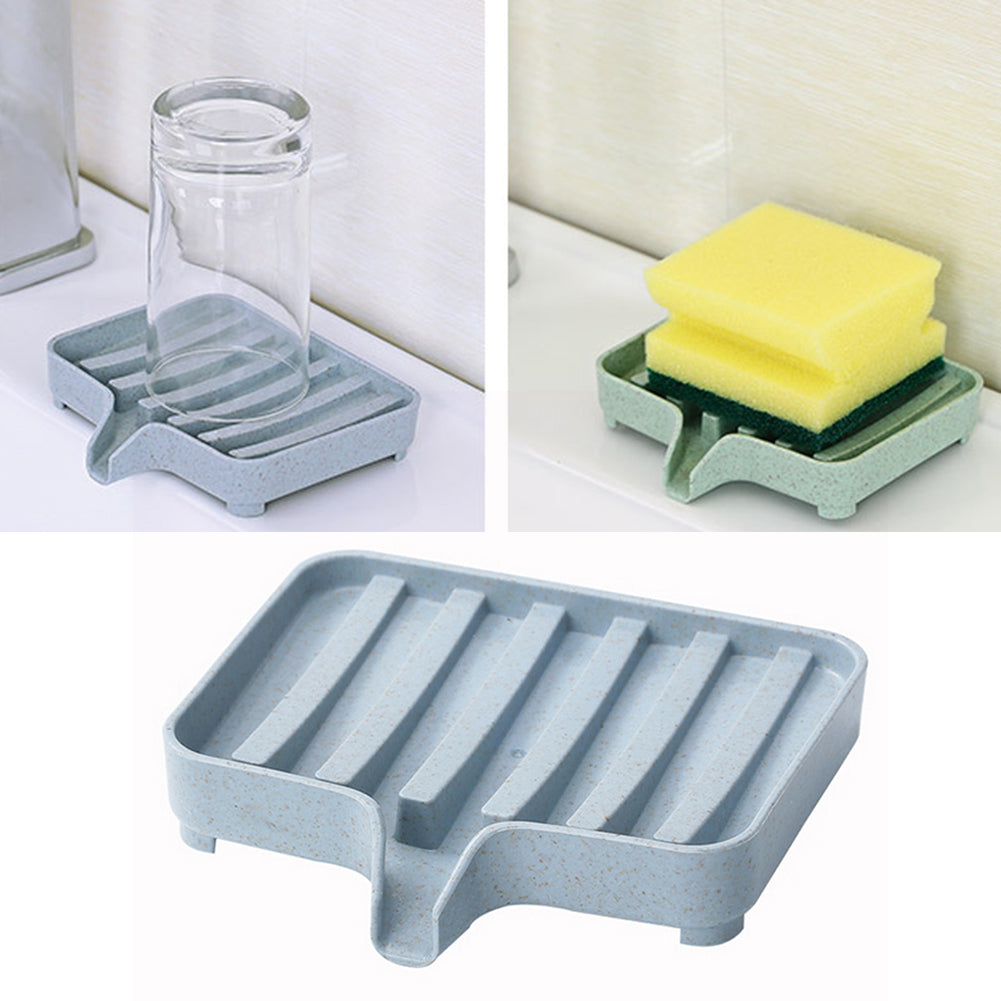 Bathroom Draining Soap Box Kitchen Sink Sponge Drainage Dish Holder Container