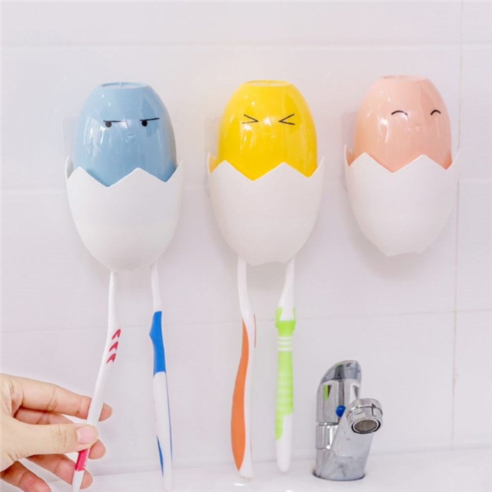 Chick Eggs Expressions Wall Suction Paste Toothbrush Holder Bathroom Supplies