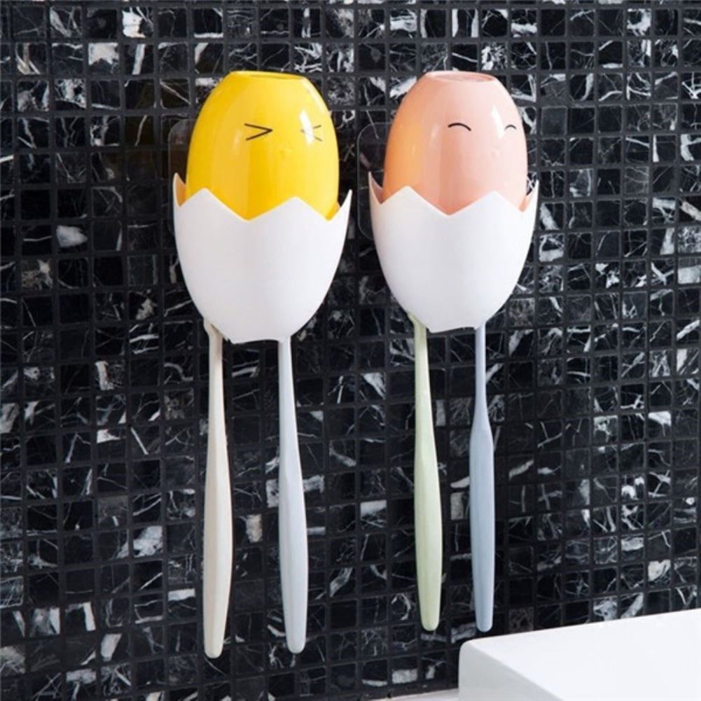 Chick Eggs Expressions Wall Suction Paste Toothbrush Holder Bathroom Supplies