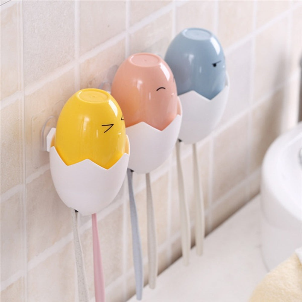 Chick Eggs Expressions Wall Suction Paste Toothbrush Holder Bathroom Supplies