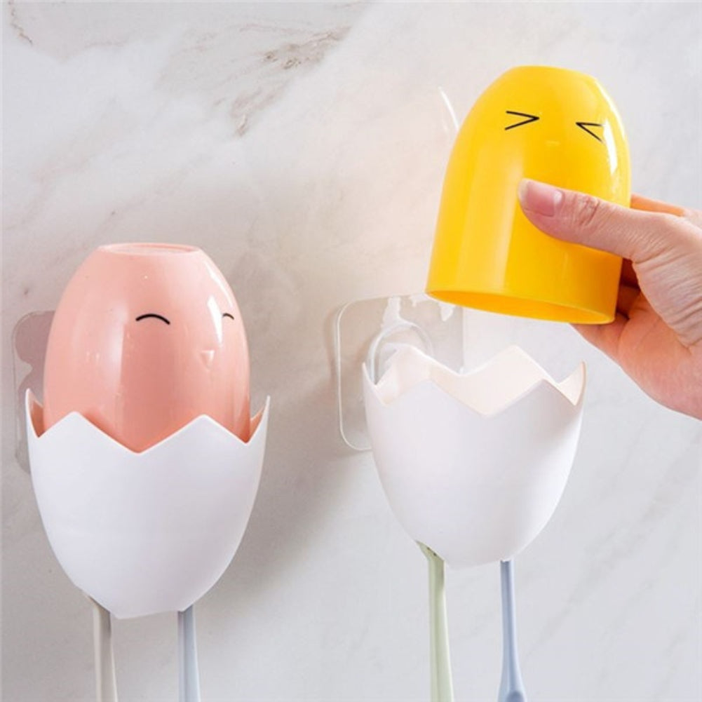 Chick Eggs Expressions Wall Suction Paste Toothbrush Holder Bathroom Supplies