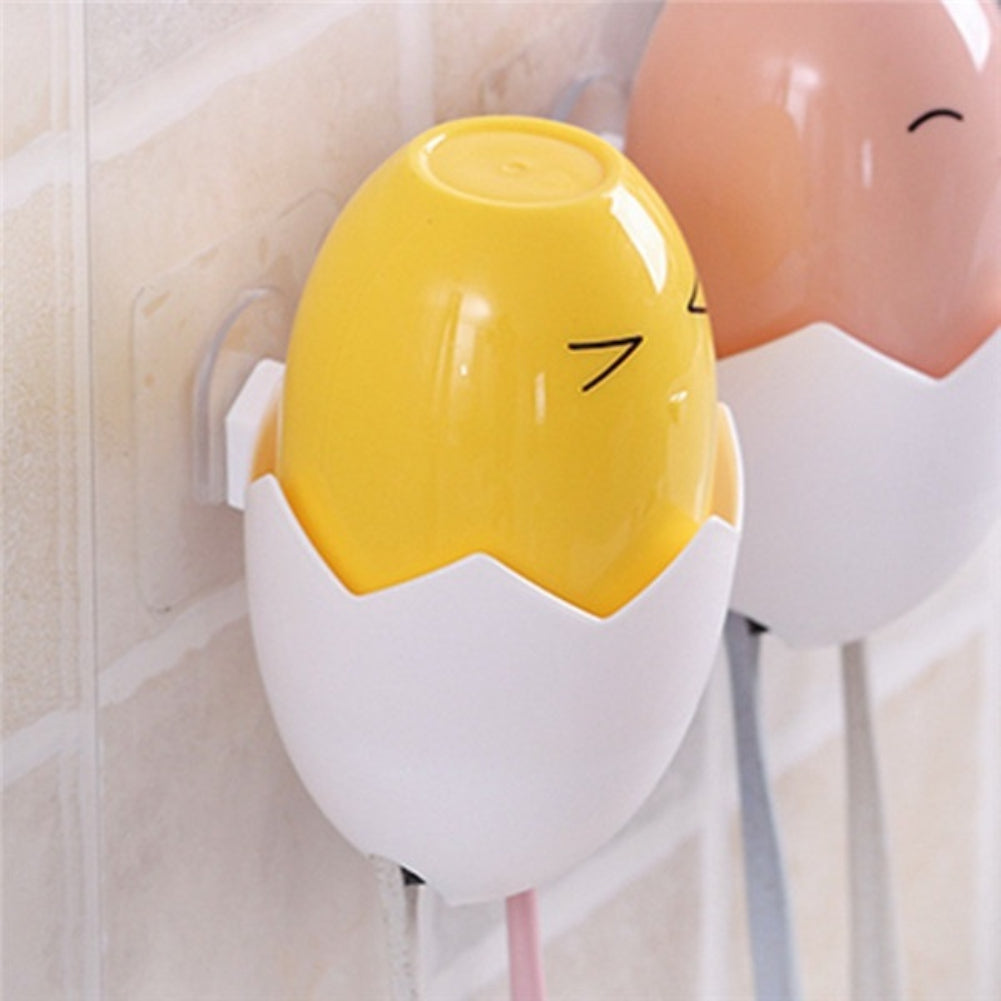 Chick Eggs Expressions Wall Suction Paste Toothbrush Holder Bathroom Supplies