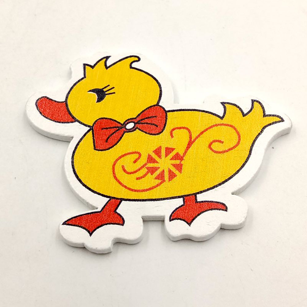 20 Pcs Wooden Cartoon Duck Chicks Shaped Sewing Art Buttons Scrapbook Craft