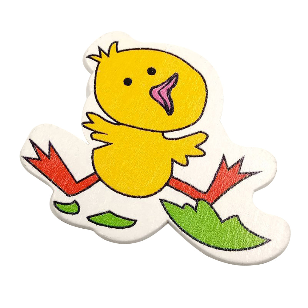 20 Pcs Wooden Cartoon Duck Chicks Shaped Sewing Art Buttons Scrapbook Craft