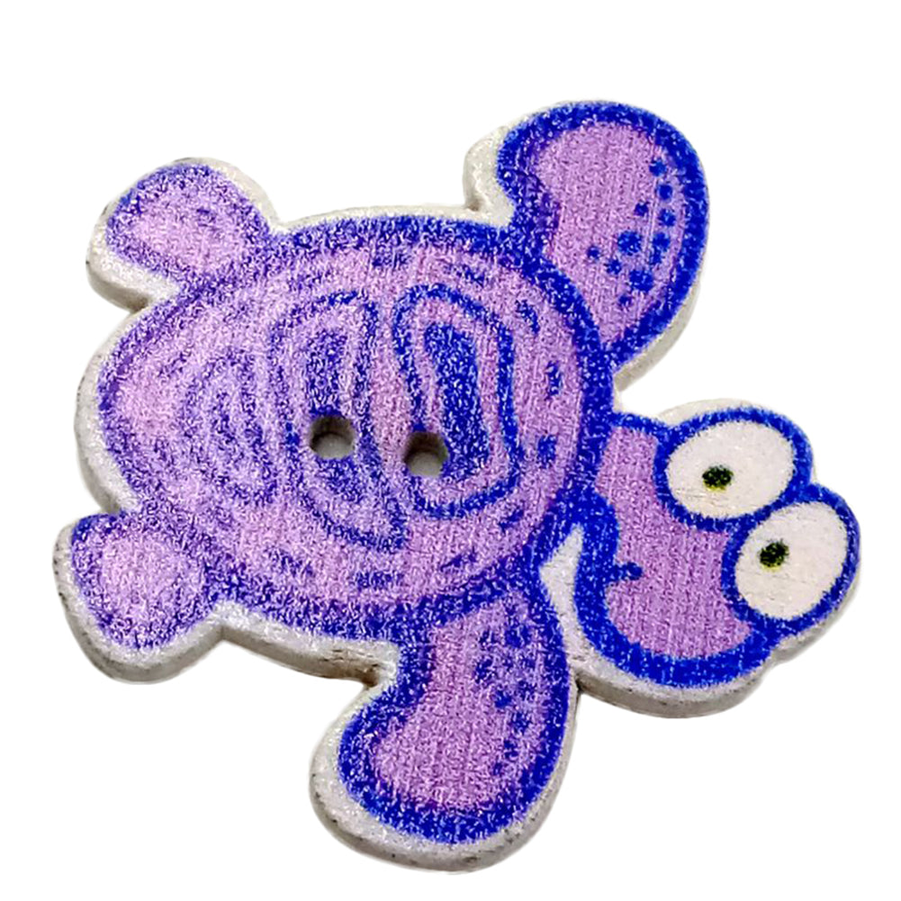 50Pcs Cartoon Sea Marine Animals Fish Crabs Seahorse 2 Holes Sewing Wood Buttons