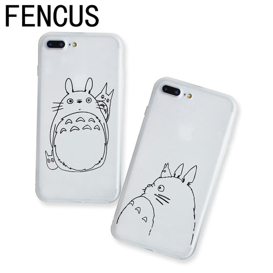 Samsung Galaxy S8 S9 Plus Note 8 Cover Couple Cartoon Totoro Soft Phone cases