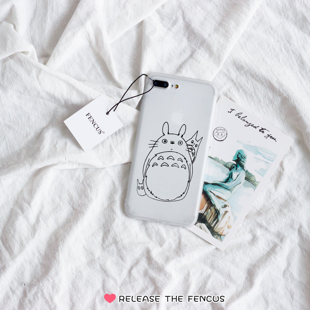 Samsung Galaxy S8 S9 Plus Note 8 Cover Couple Cartoon Totoro Soft Phone cases