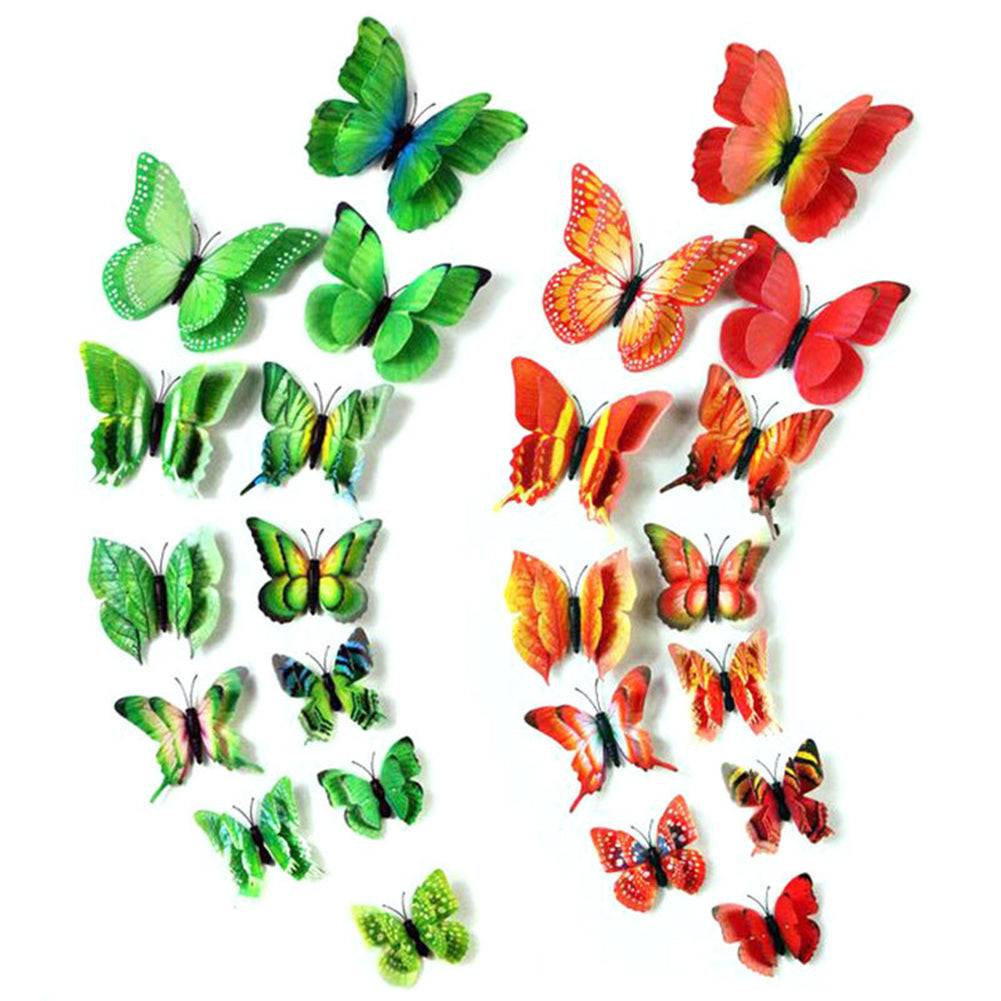 12 Pcs 3D Butterfly Magnetic Sticker DIY Home Decor Decal DIY Fridge Stickers