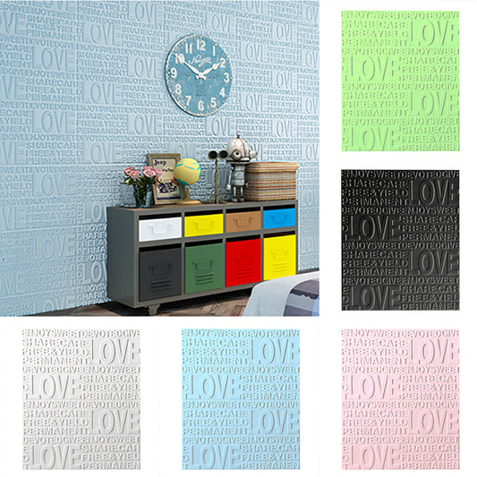 58x70cm 3D PE Foam English Letter Love Embossed Wall Sticker DIY Wallpaper Decor