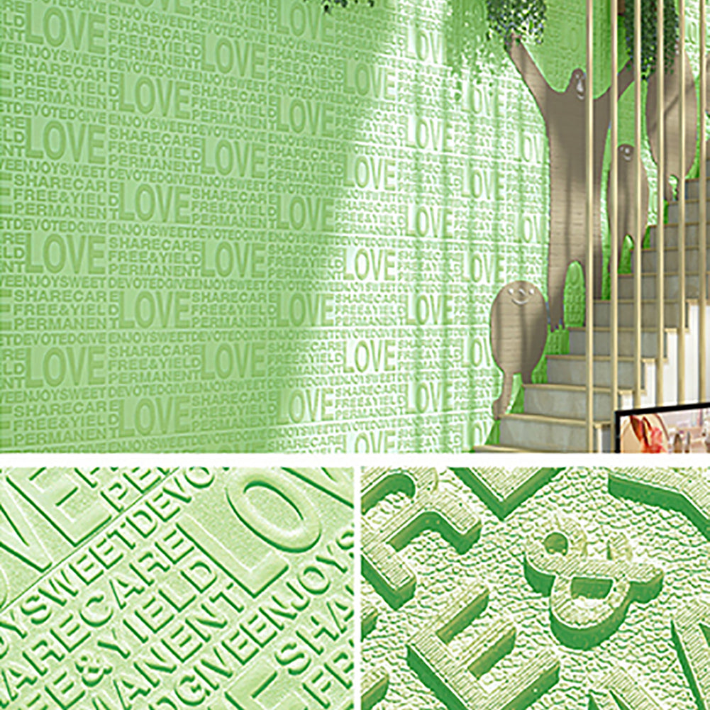 58x70cm 3D PE Foam English Letter Love Embossed Wall Sticker DIY Wallpaper Decor