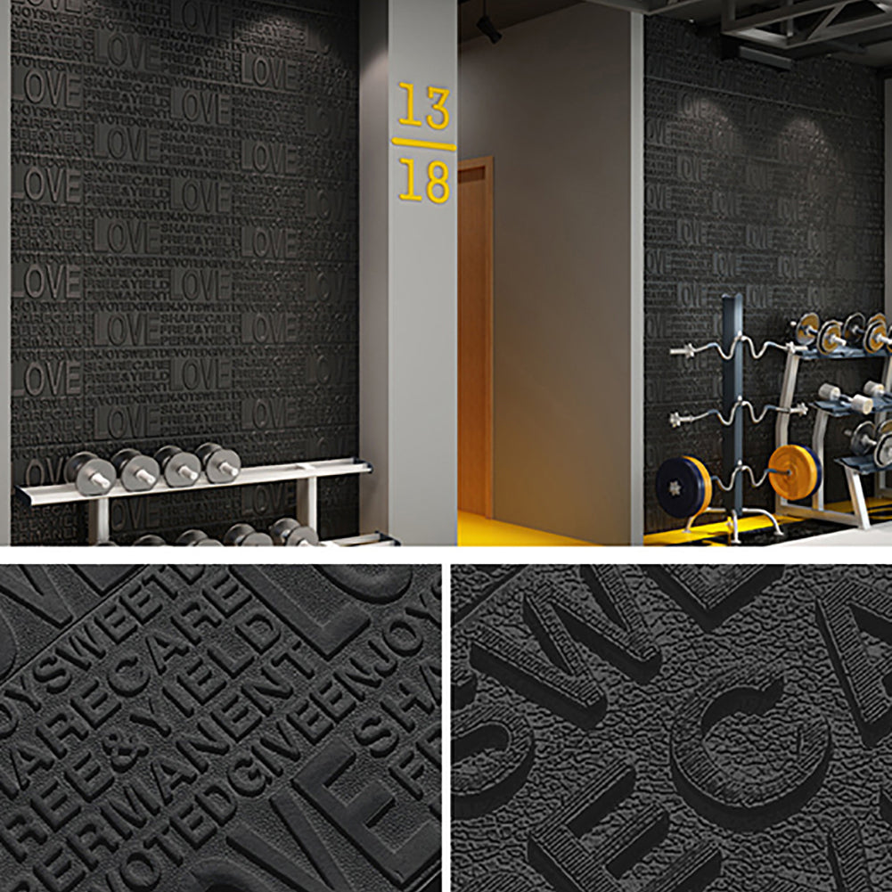 58x70cm 3D PE Foam English Letter Love Embossed Wall Sticker DIY Wallpaper Decor