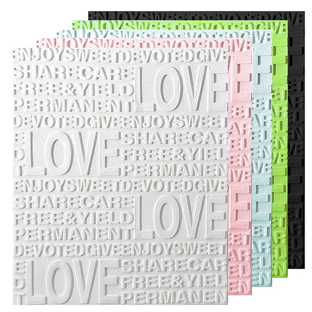 58x70cm 3D PE Foam English Letter Love Embossed Wall Sticker DIY Wallpaper Decor