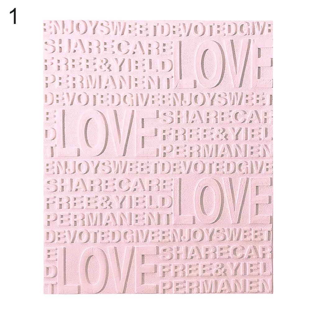 58x70cm 3D PE Foam English Letter Love Embossed Wall Sticker DIY Wallpaper Decor