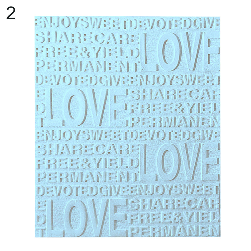 58x70cm 3D PE Foam English Letter Love Embossed Wall Sticker DIY Wallpaper Decor