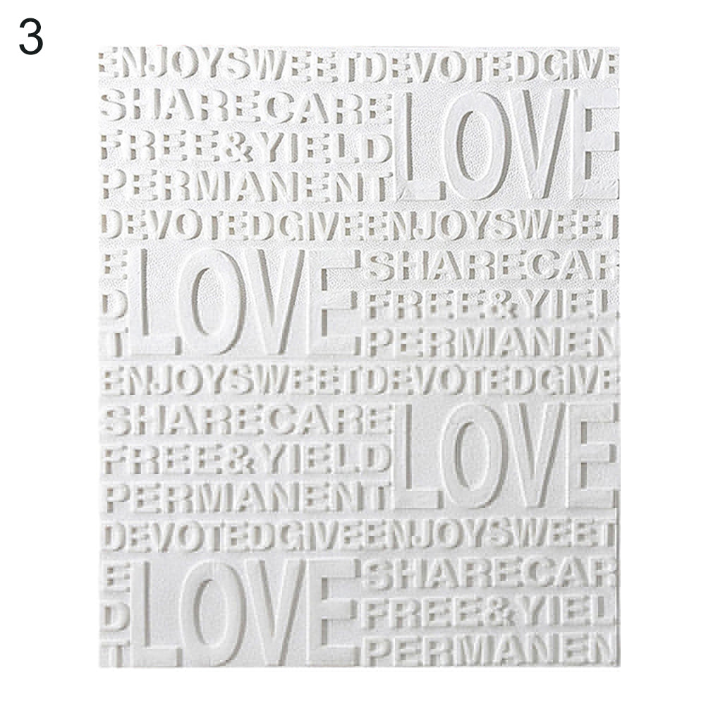 58x70cm 3D PE Foam English Letter Love Embossed Wall Sticker DIY Wallpaper Decor