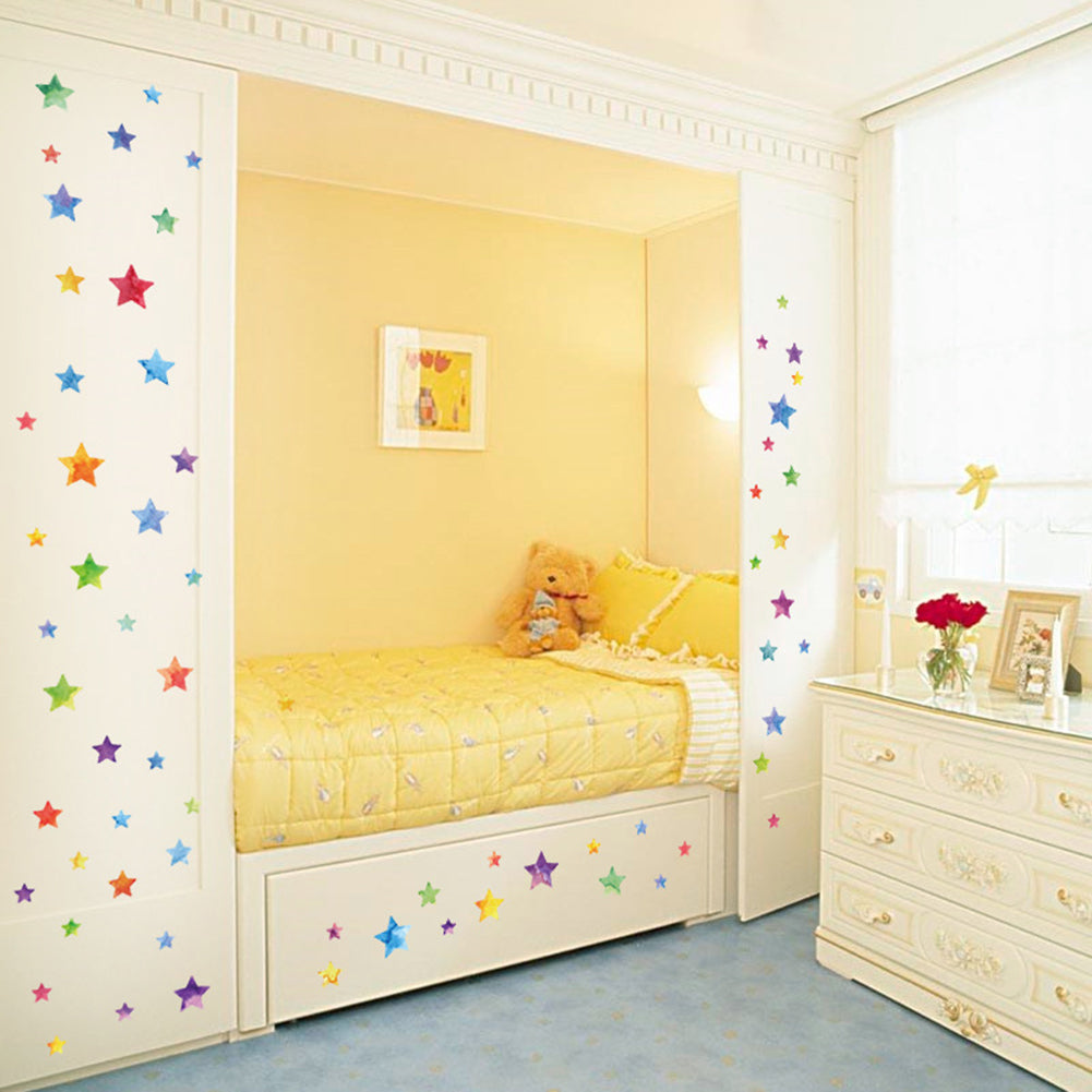 Colorful Stars Dots Style PVC Wall Stickers Bedroom Nursery Kitchen Home Decor