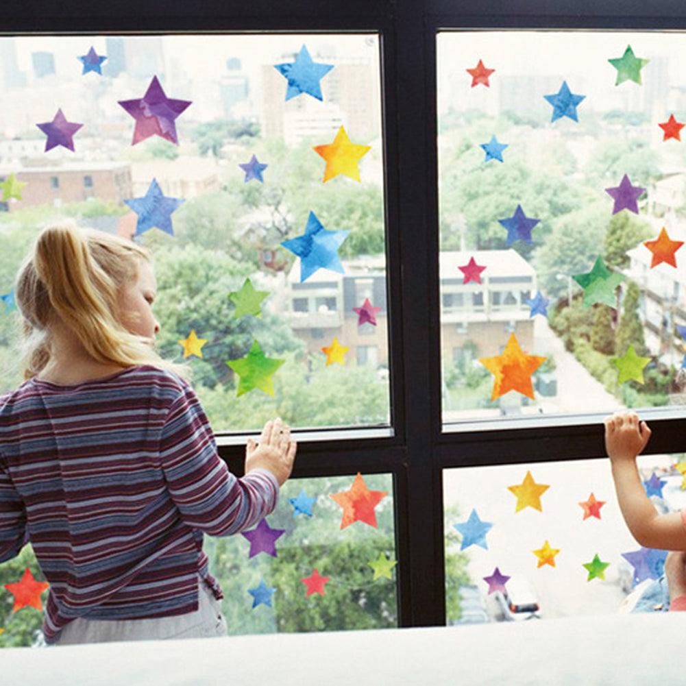 Colorful Stars Dots Style PVC Wall Stickers Bedroom Nursery Kitchen Home Decor
