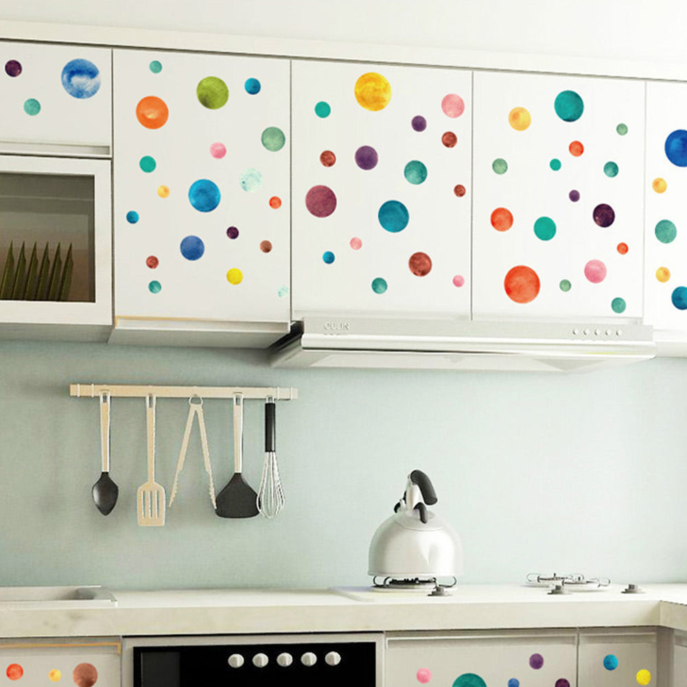 Colorful Stars Dots Style PVC Wall Stickers Bedroom Nursery Kitchen Home Decor