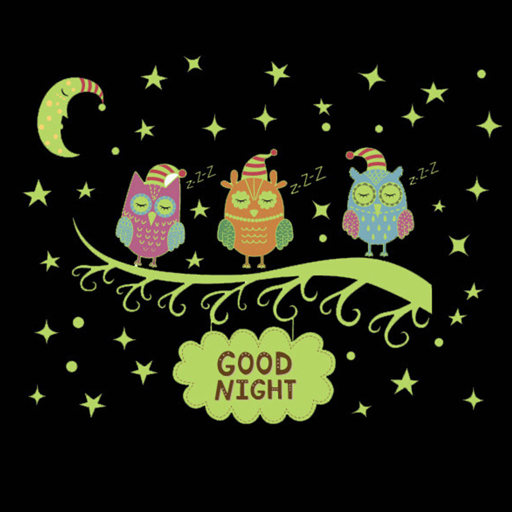 Removable Lovely Owl Wall Sticker Luminous Decals Kids Room Art Decor Gift
