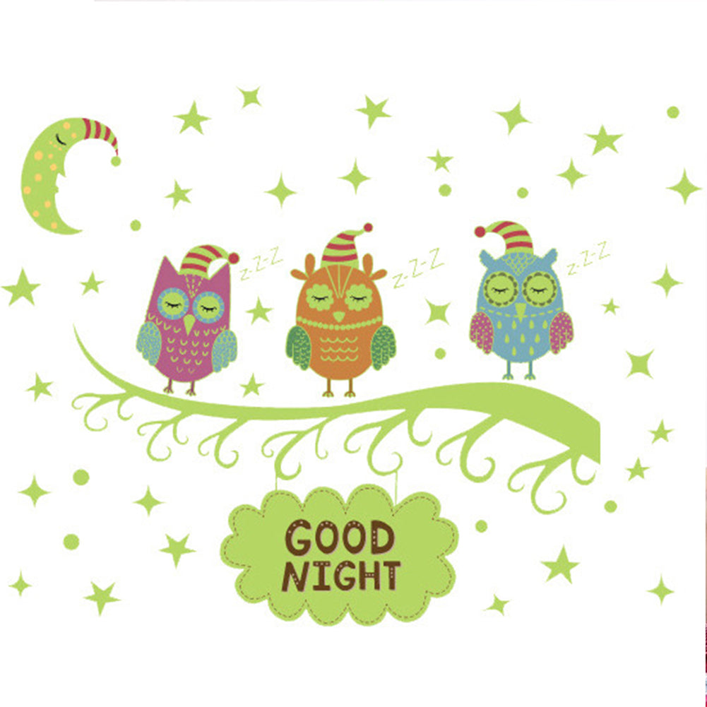 Removable Lovely Owl Wall Sticker Luminous Decals Kids Room Art Decor Gift